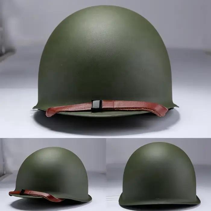 Casque classique de paintball en acier vert, armée militaire DulUS, casque de protection pour cimetière, CS, WWII, WW2, extérieur