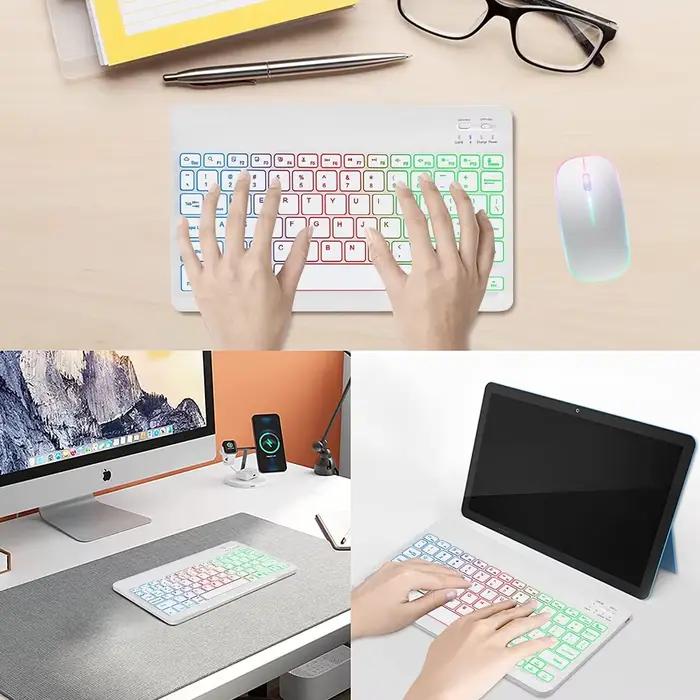 Pour iPad Xiaomi clavier avec souris rétro-éclairage