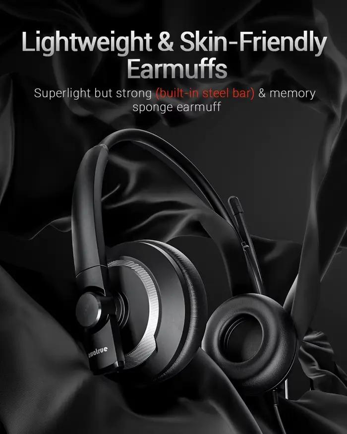 AWATRUE EH05 casque USB filaire avec Microphone antibruit contrôle en ligne léger son amélioré pour ordinateur portable