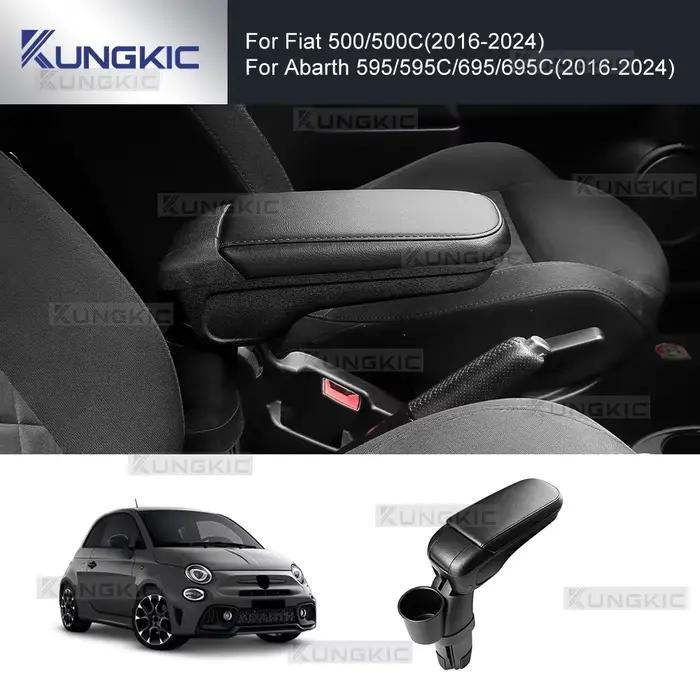 Boîte d'accoudoir pour Fiat 500, accessoires d'accoudoir de voiture, pièces de rénovation intérieure pour Abarth 595 2016 2017 2018 2019 2020 2021 2023 2024