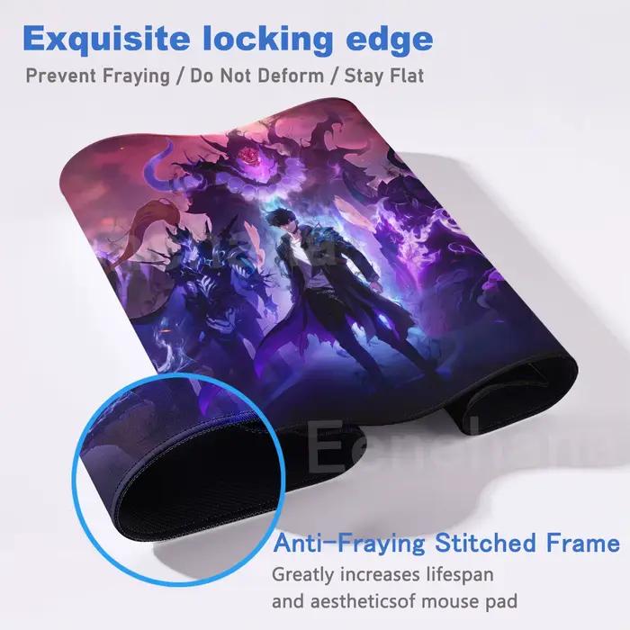 Tapis de souris gamer XXL Anime Solo en caoutchouc antidérapant pour joueurs professionnels et amateurs de jeux vidéo occasions spéciales