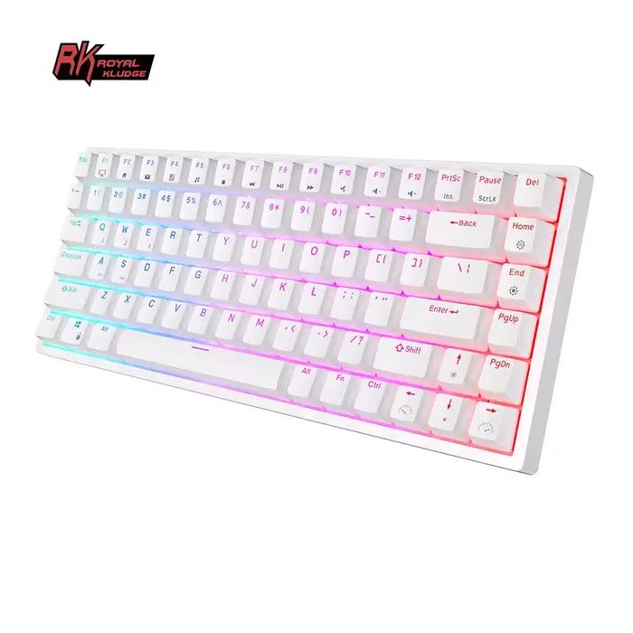 RK ROYAL KLUDGE RK84 75% RVB Triple Mode Clavier Mécanique BTpig/2.4G/USB-C 84 Chaud Interchangeable Bluetooth Sans Fil