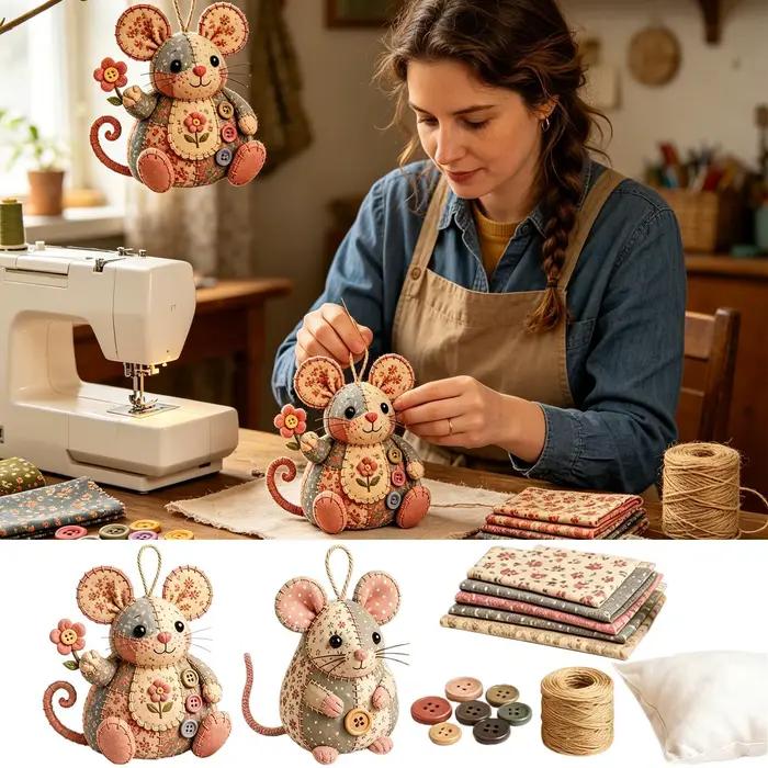 Kit de Matériel DIY pour la Création de Souris Artisanales – Ornement