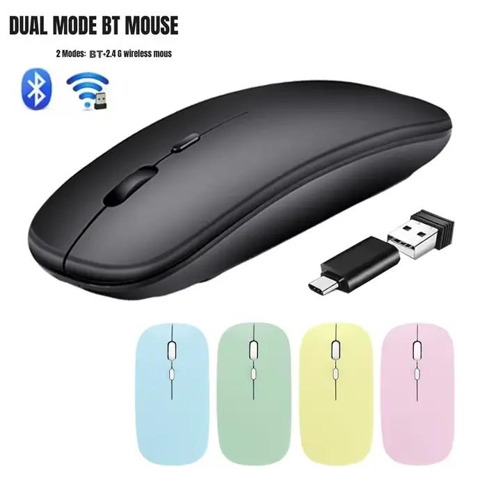 Souris sans fil avec double mode compatible Bluetooth 2.4G