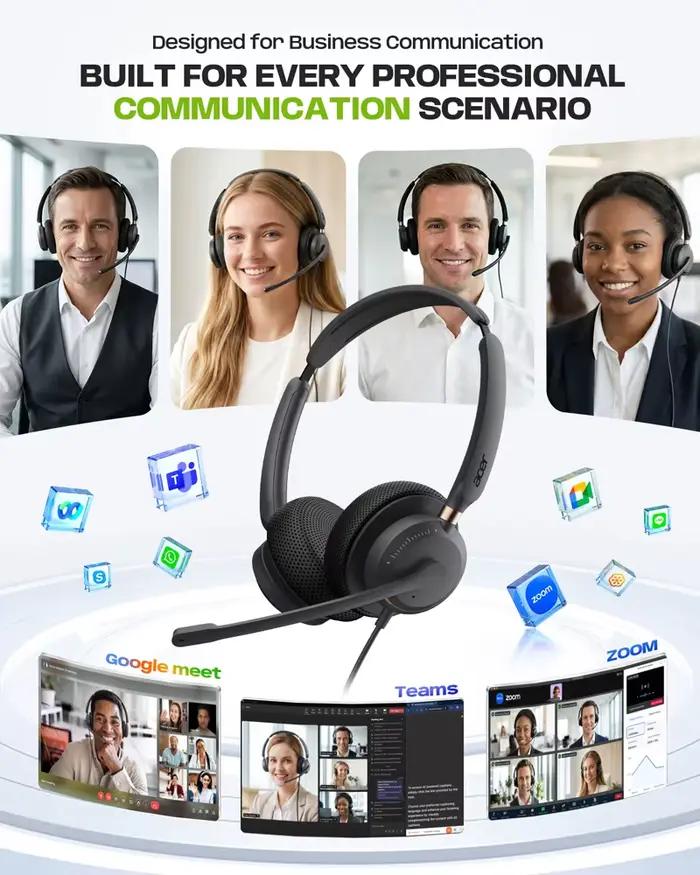 Casque USB Acer avec micro pour PC