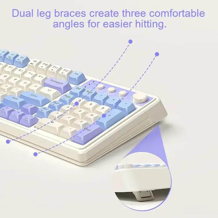Clavier de jeu AULA S99 ergonomique avec frappe silencieuse 99 touches RVB pour gamer session intense夜晚长时间游戏的理想伴侣:AULA S99游戏键盘,带静音键设计,99键RGB灯光效果,为高强度游戏会话而生