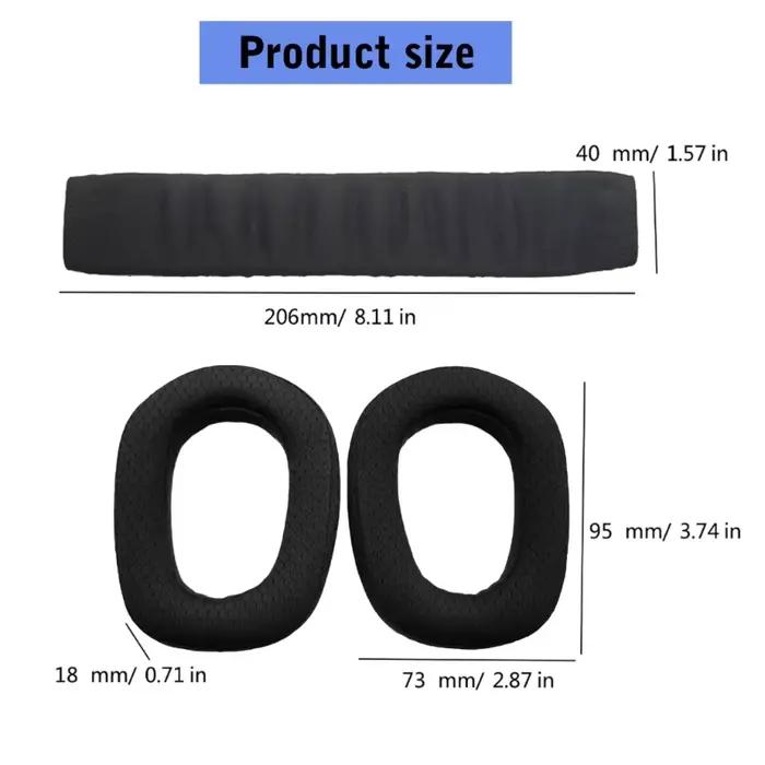 Coussinets d'oreille de remplacement pour casque de jeu sans fil Logitech G435, protège-oreilles en tissu maille