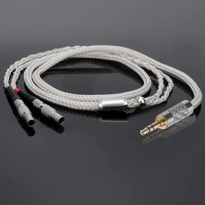 Câble de casque en argent pur