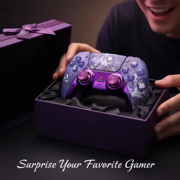 Coque de remplacement pour manette PS5 Genshin Impact Raiden Shogun DualSense Beelzebul accessoire DIY cadeau pour gamer occassions spéciales