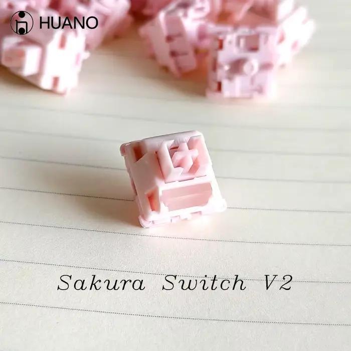 HUANO Sakura V2 commutateur 5 broches 35g linéaire échange à chaud rvb commutateurs de clavier mécanique accessoires de personnalisation lubrification en usine