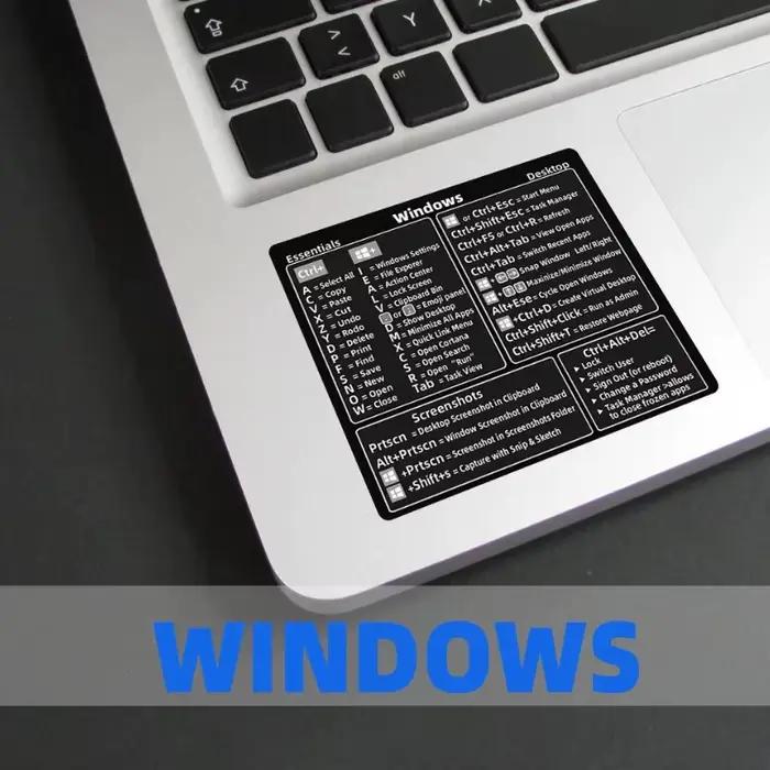 Autocollants de raccourci de référence pour clavier d'ordinateur portable Windows PC
