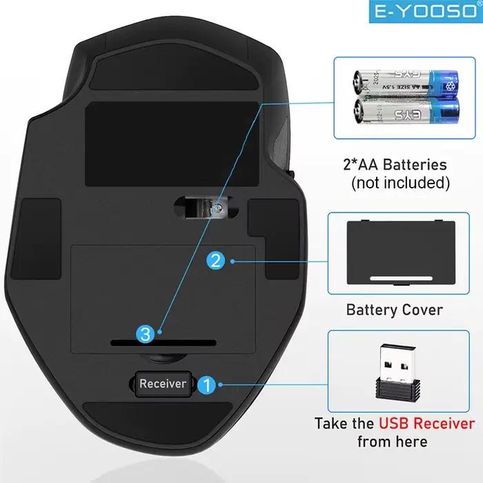 Souris sans fil 2.4G, prend en charge le mode économie d'énergie et l'alerte de faible batterie