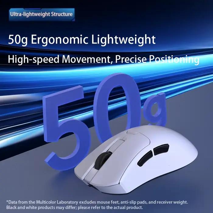 Delux M900PRO Version ultra-légère souris de jeu sans fil ergonomique 1K/8K taux d'érollage 50g PAW3395 pour joueur PC à grande main droite
