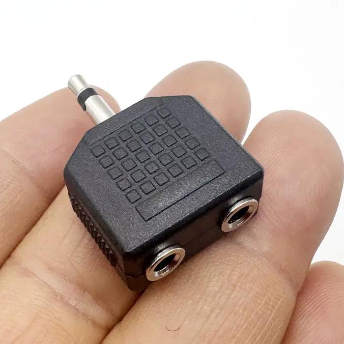 2 pièces 3.5mm 1/8 "mâle à double prise femelle