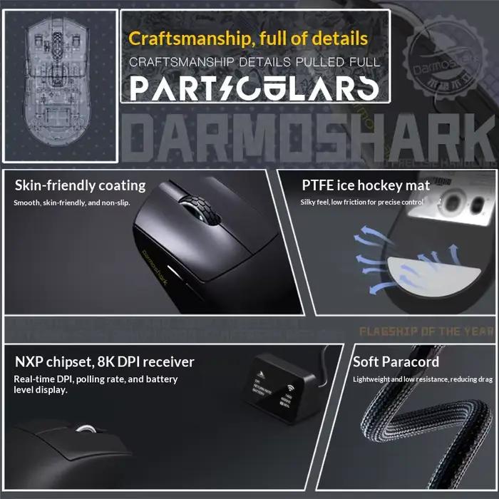Darmoshark M9 – souris de jeu sans fil