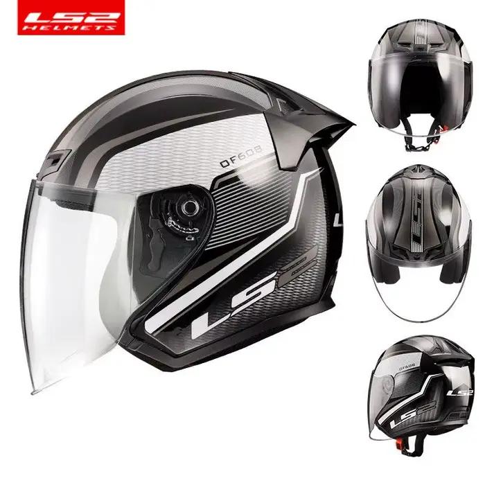 LS2 casque de Moto d'origine LS2 OF608 été respirant 3/4 casques ouverts hommes femmes Scooter demi-casques Cascos Para Moto