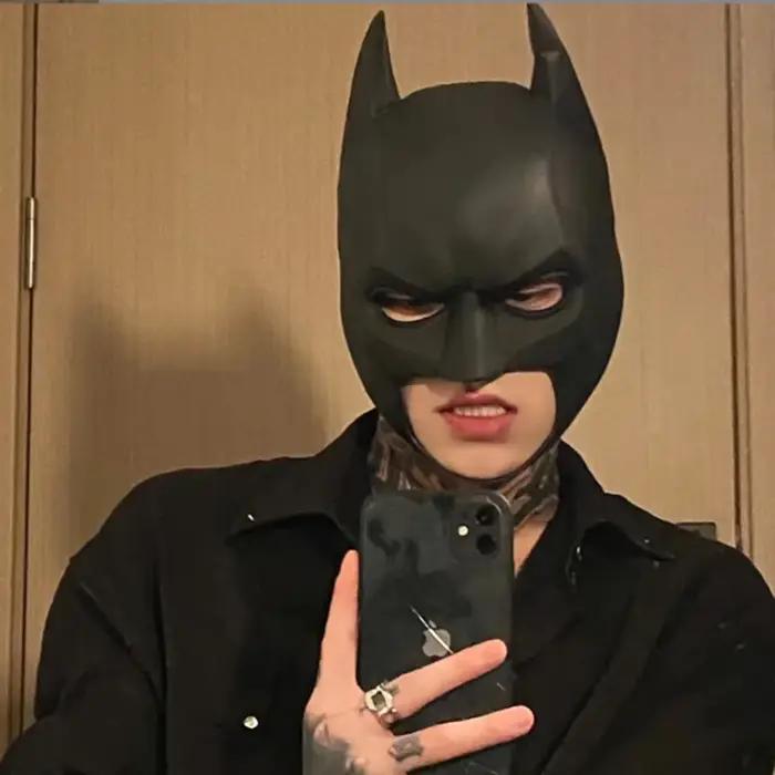 Masque de chauve-souris en Latex pour adultes, accessoires de Cosplay d'halloween, masque de chevalier Bruce Wayne TheDark, masque facial de carnaval