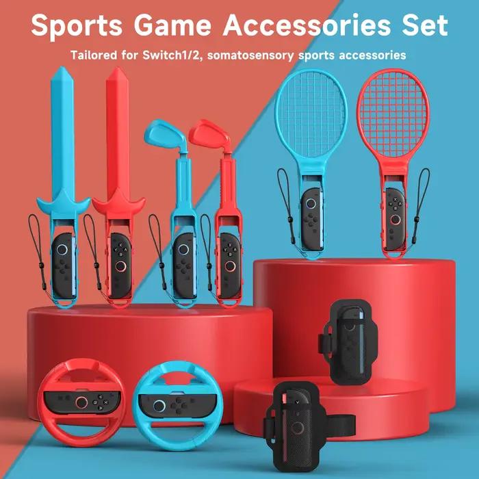 Ensemble d'accessoires de sport 10 en 1 pour Nintendo Switch 2 avec clubs de golf pour expérience de jeu sportive inoubliable occassions spéciales joueurs de jeux sportifs