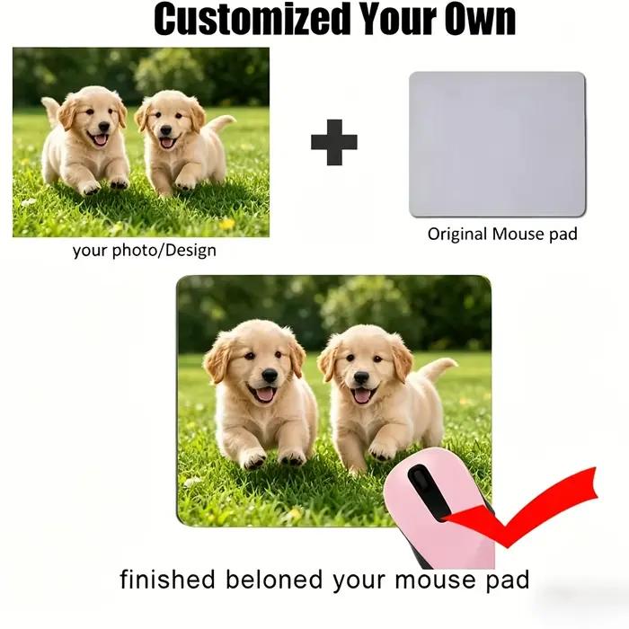 Tapis de souris personnalisé avec impression de photos, PVC antidérapant, doux et confortable, parfait pour espace de travail, cadeau spécial pour anniversaire, mariage, naissance, retraite