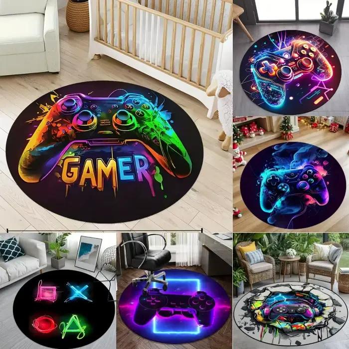 Tapis rond décontracté de jeu pour chambre de garçon