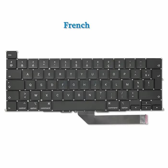 Nouveau clavier A2141 EU UK US anglais FR français espagnol allemand russe arabe pour MacBook Pro Retina 16
