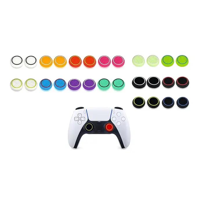 Pour PS4/Pour PS5 Compatible 28 Pièces Grips de Manette en Silicone & Capuchons de Joystick Antidérapants Anti-Rayures Protection Complète