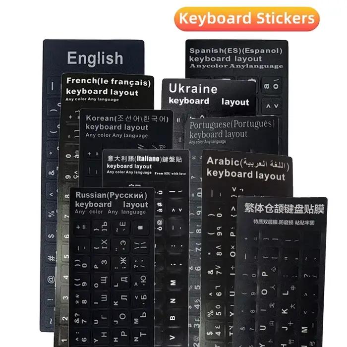 Autocollants pour clavier arabe russie ukrainien coréen italien français espagnol portugais ordinateur portable