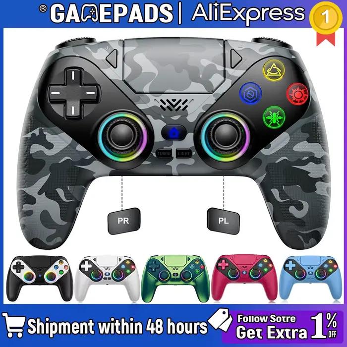 Manette sans fil PS5 avec Turbo, pavé tactile, déclencheur Hall, fonction casque à vibration et joysticks d'éclairage RVB pour une expérience de jeu immersive et personnalisable