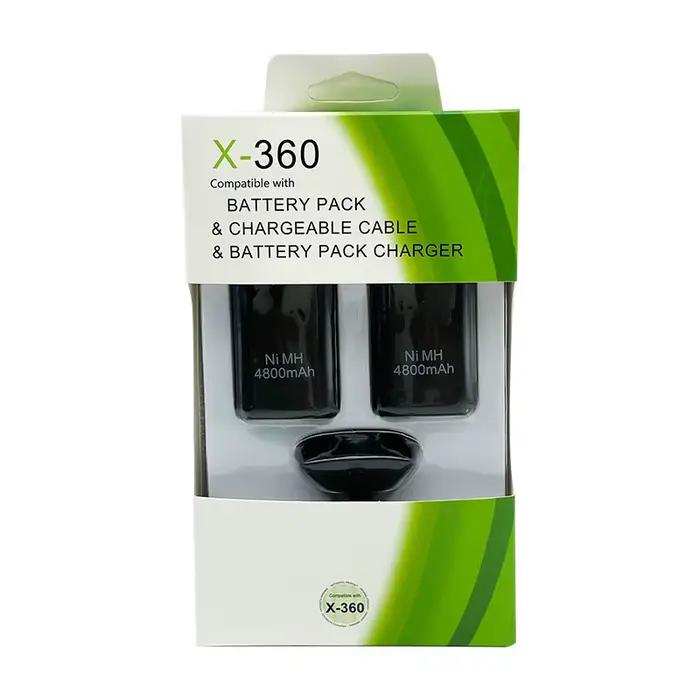 Batterie aste pour manette sans fil Xbox 360, câble de charge, 2 pièces