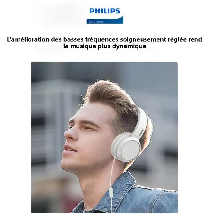 Philips TAH4105 filaire 3.5mm écouteur de jeu HiFi stéréo pliant pratique casque cours en ligne éducation apprentissage