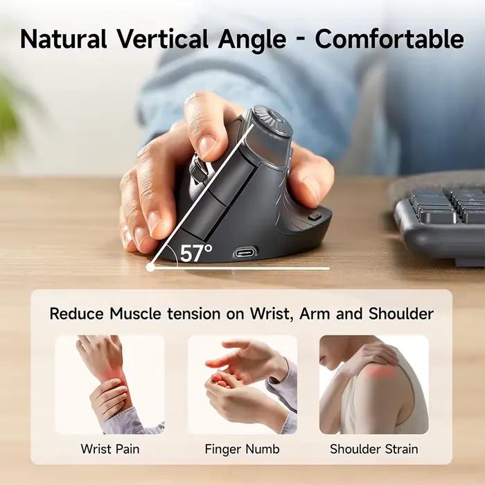 Souris ergonomique 2.4G sans fil BT