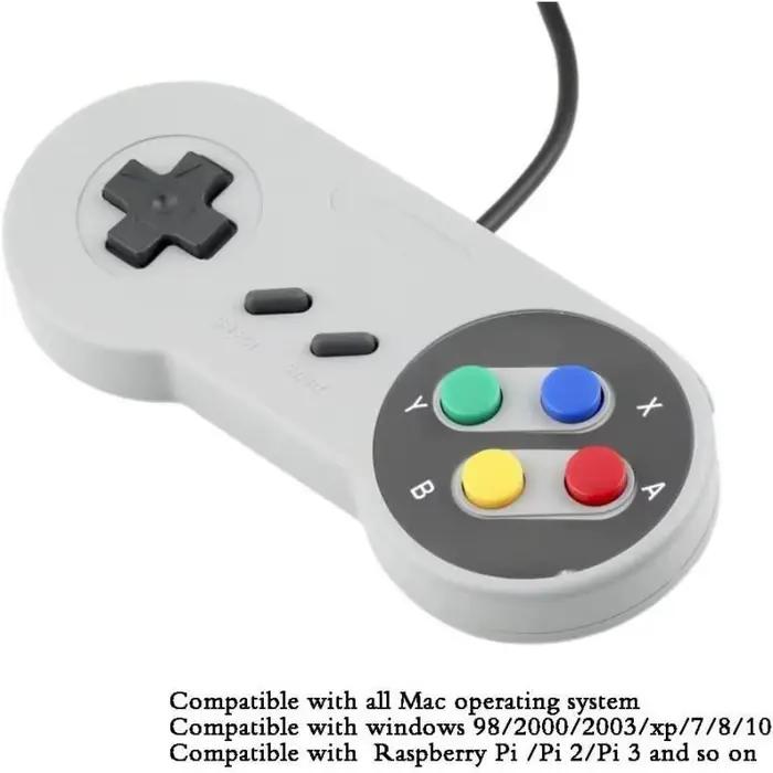 SNES/SFC contrôleur classique manette de jeu filaire contrôle 16 bits système de divertissement rétro Console de jeu vidéo accessoires Joypad de jeu