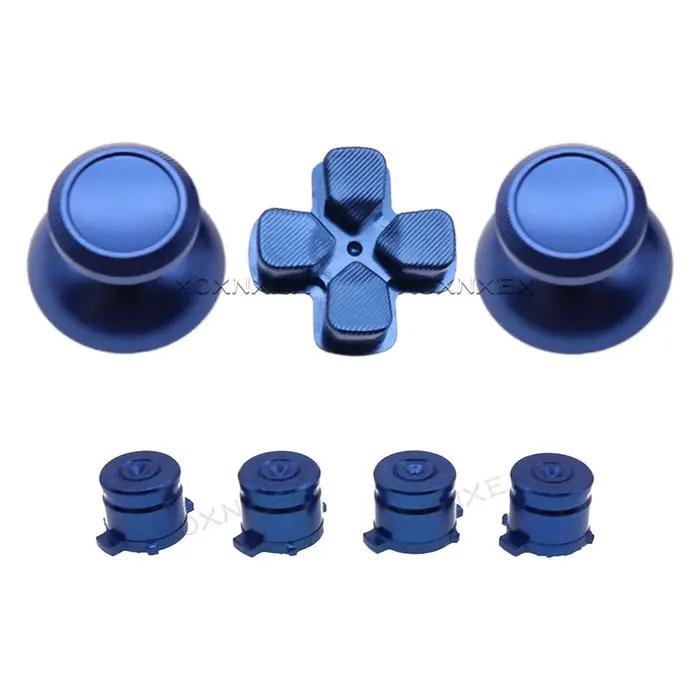 XOXNXEX 1 ensemble de manettes en métal personnalisées en or contrôleur analogique boutons de balle Chrome d-pad pour contrôleurs Sony PS4