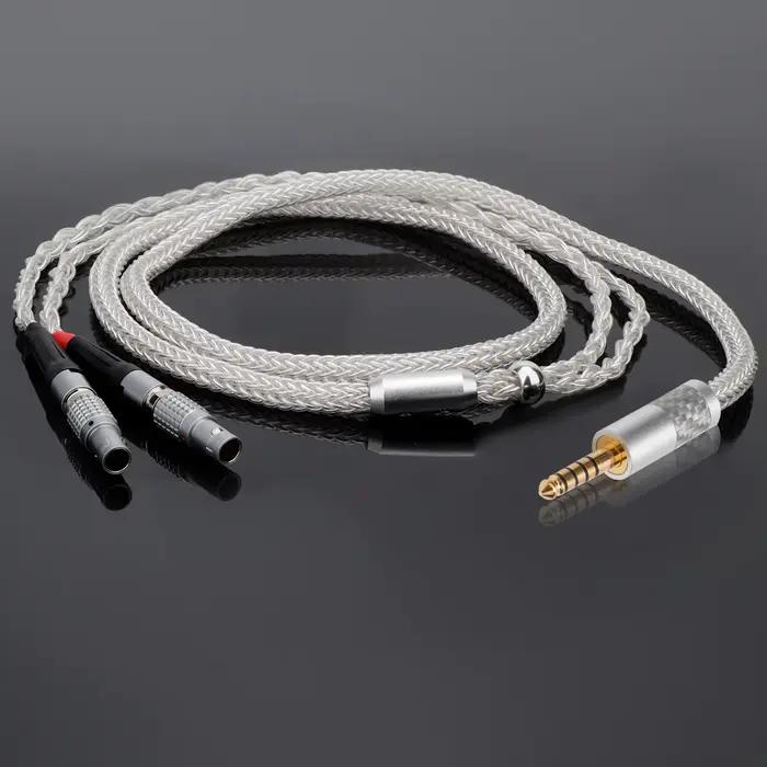 Câble de casque en argent pur