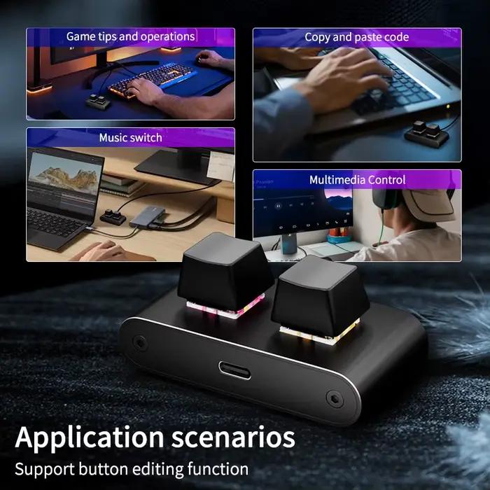 2 touches filaire personnaliser clavier rvb programmation Macro