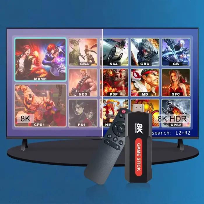 Console de jeu X2 Game Stick HD 4K 8K 3D avec deux manettes sans fil