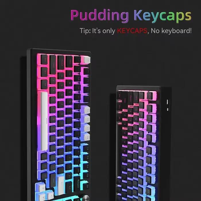 Nouveau Pudding PBT Keycaps 129 touches Double injection translucide pour 60% 80% 100% disposition profil OEM pour clavier de jeu mécanique rvb