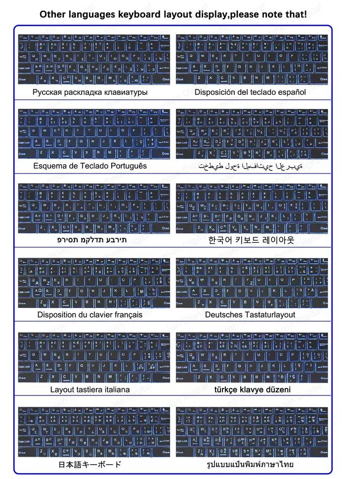 10 pouces rvb rétro-éclairé clavier Bluetooth Rechargeable