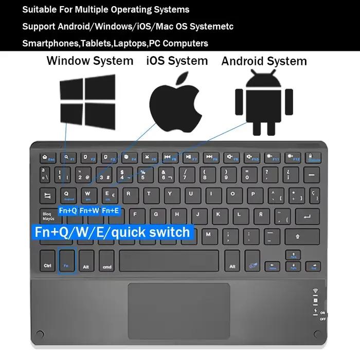 Nouveau clavier sans fil Bluetooth silencieux 2025 avec souris pour Android