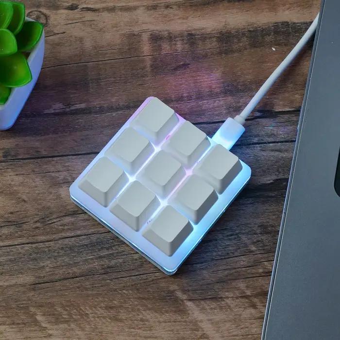 9 touches RGB Macropad Macro clavier mécanique USB Mini jeu claviers de programmation personnalisés pour les jeux Photoshop
