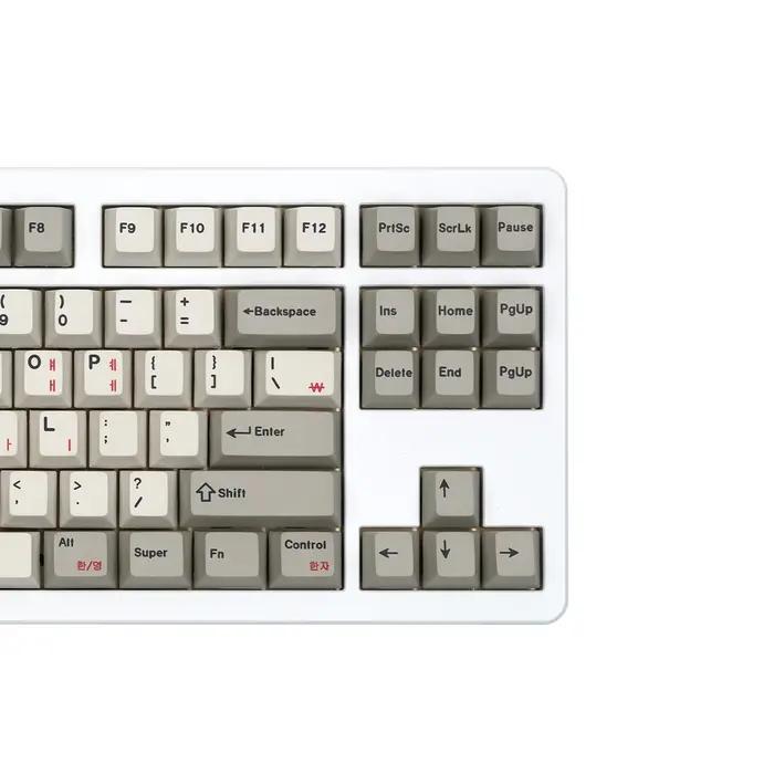 Capuchons de touches de clavier mécaniques coréens profil Cherry rétro anglais 141 touches russe grec blanc Vintage