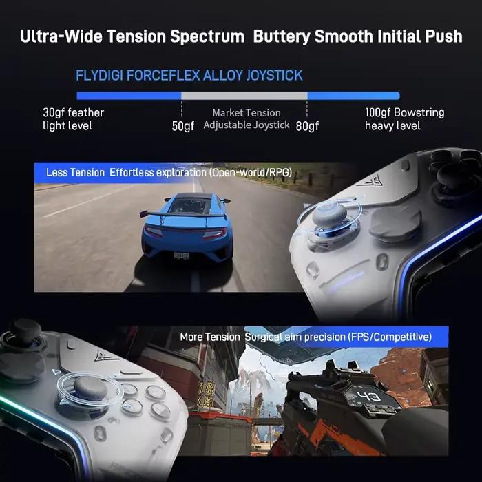 2025 Flydigi Apex 5 contrôleur de jeu Foraceadapt alliage Joystick 2.0 levier Force-Transfer Structure Force retour déclencheur manette de jeu