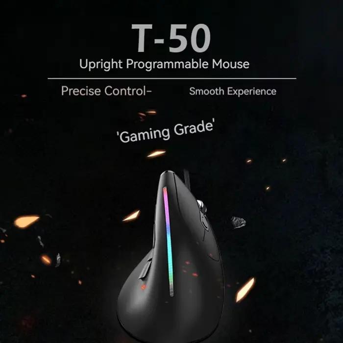 ZELOTES T-50 USB filaire souris optique verticale 9 boutons rvb 12800 DPI réglable pour PC ordinateur de jeu accessoires informatiques