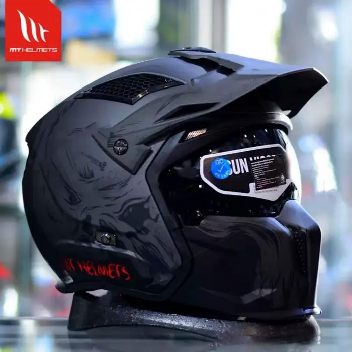2025New MT STREETFIGHTER casque de moto tout-terrain équitation casque intégral demi-casques variables personnalité unisexe rétro casque