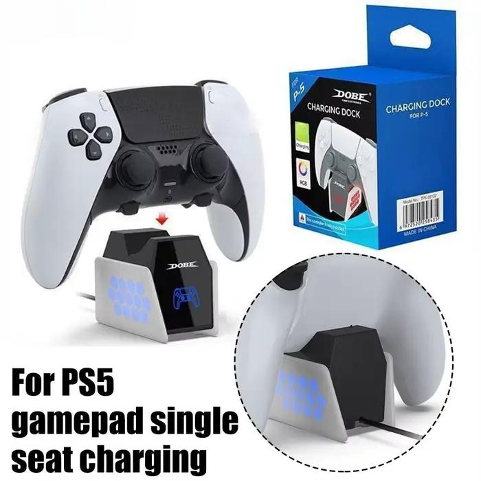 Chargeur de manette de jeu pour PS5 avec lumière RVB station d'accueil de charge rapide manette sans fil accessoire de jeu occasion spéciale gaming atmosphère unique et personnalisable