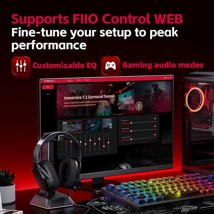 Casque de jeu FIIO FG3 HIFI USB avec son surround virtuel 7.1