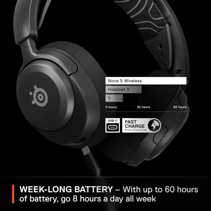 SteelSeries-Casque de jeu sans fil Arctis Nova 5
