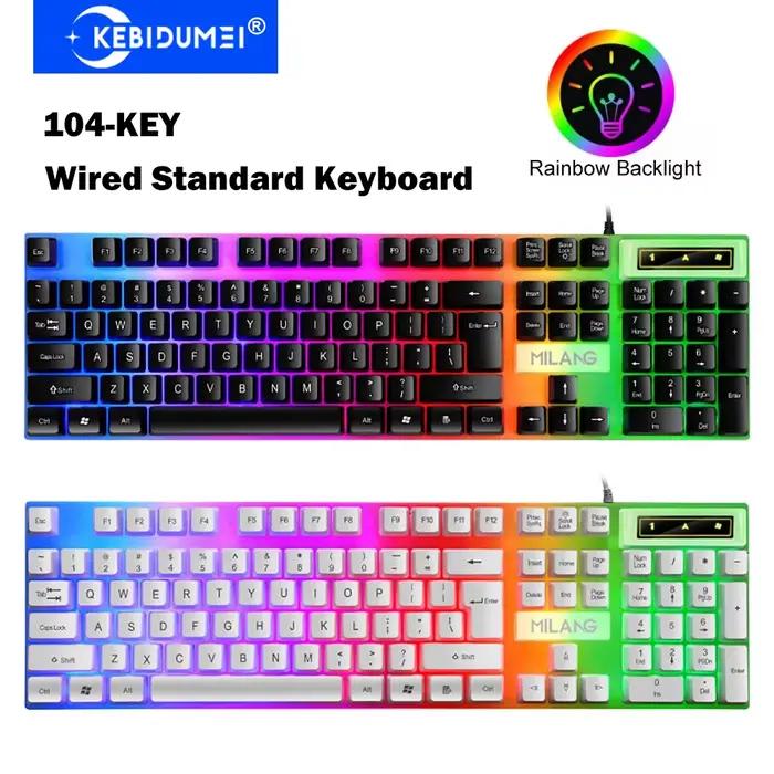 KEBIDUMEI – clavier filaire USB rétroéclairé RGB