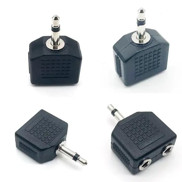 2 pièces 3.5mm 1/8 "mâle à double prise femelle