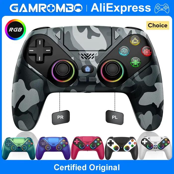 Manette sans fil RGB GAMROMBO pour PS5 PS5 Pro Slim Windows Expérience de jeu ultime avec technologie anti-drift et éclairage personnalisable pour joueurs occasionnels et passionnés